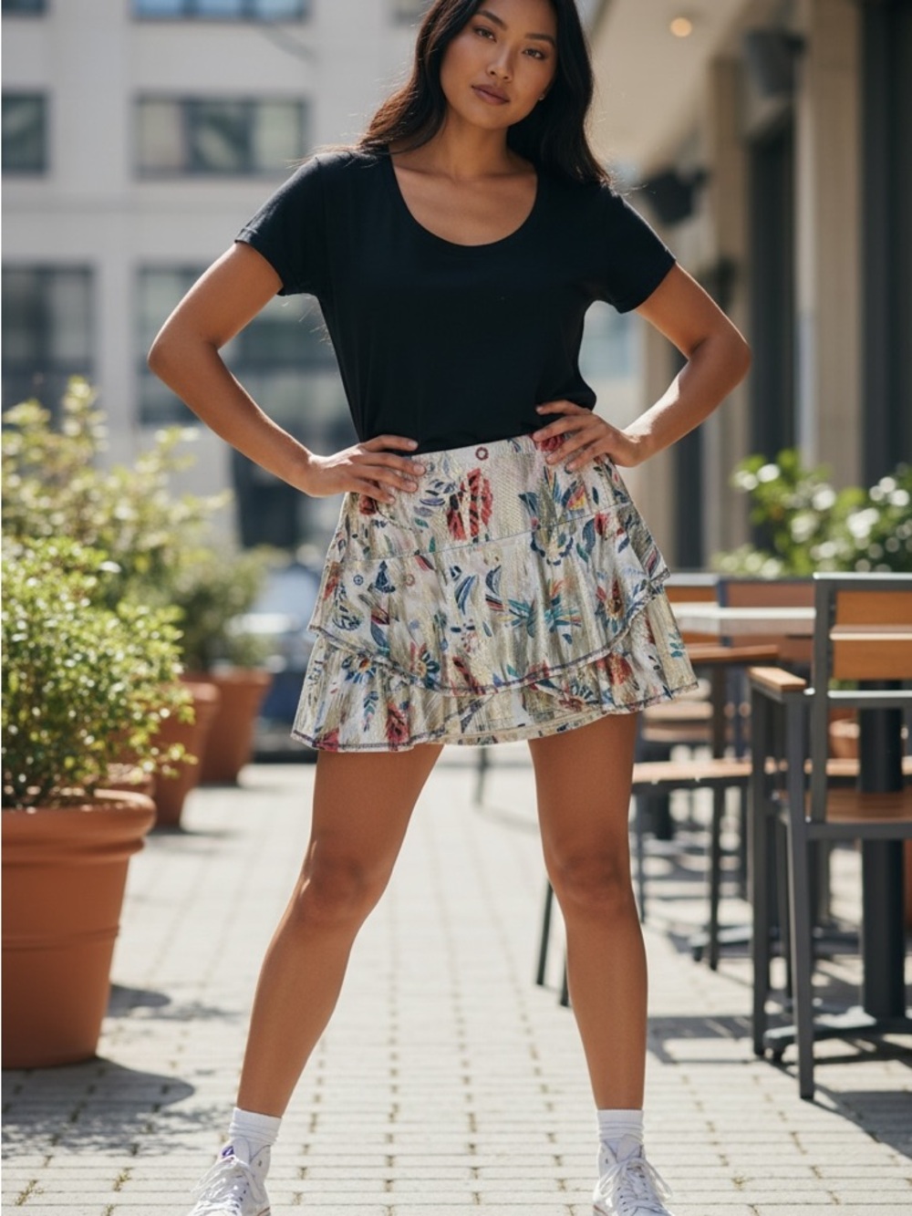 Lucky In Love Womens A Stitch In Time Long Golf Skort Size 4-6 Small